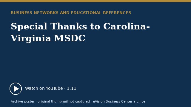 Archive poster for Special Thanks to Carolina-Virginia MSDC (original thumbnail not captured)